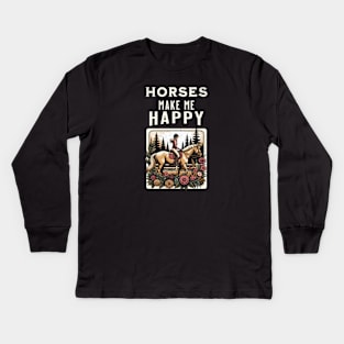 Horse Girl Kids Long Sleeve T-Shirt